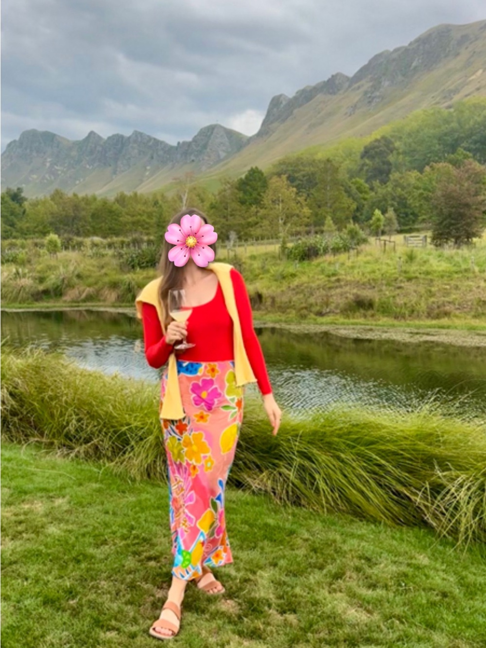 Spell Pink Floral Lemon Maxi Skirt - Picture 10 of 13